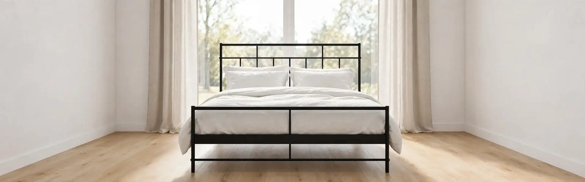 Modern black metal bed frame - St James Bed Centre metal bed frames