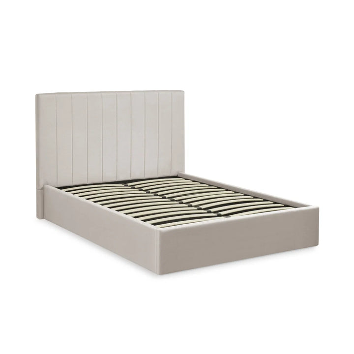 Aylen Oatmeal Storage Bed upholstered fabric, St James Beds