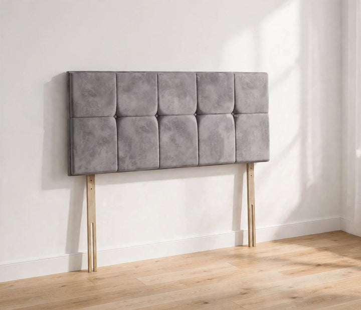 Black Fabric Upholstered Strutted Headboard Plain Modern Design - Headboards at St James Beds Centre King's Lynn