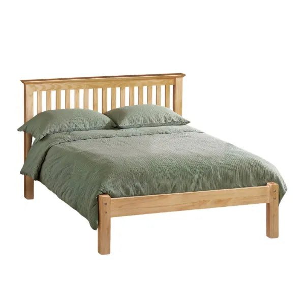 "Burnham bed frame in solid pine with imposing shaker style design"