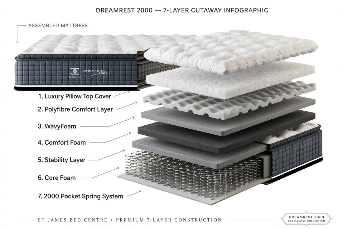 Dreamrest 2000 Excellence Pillow Top Mattress - 2000 Pocket Springs