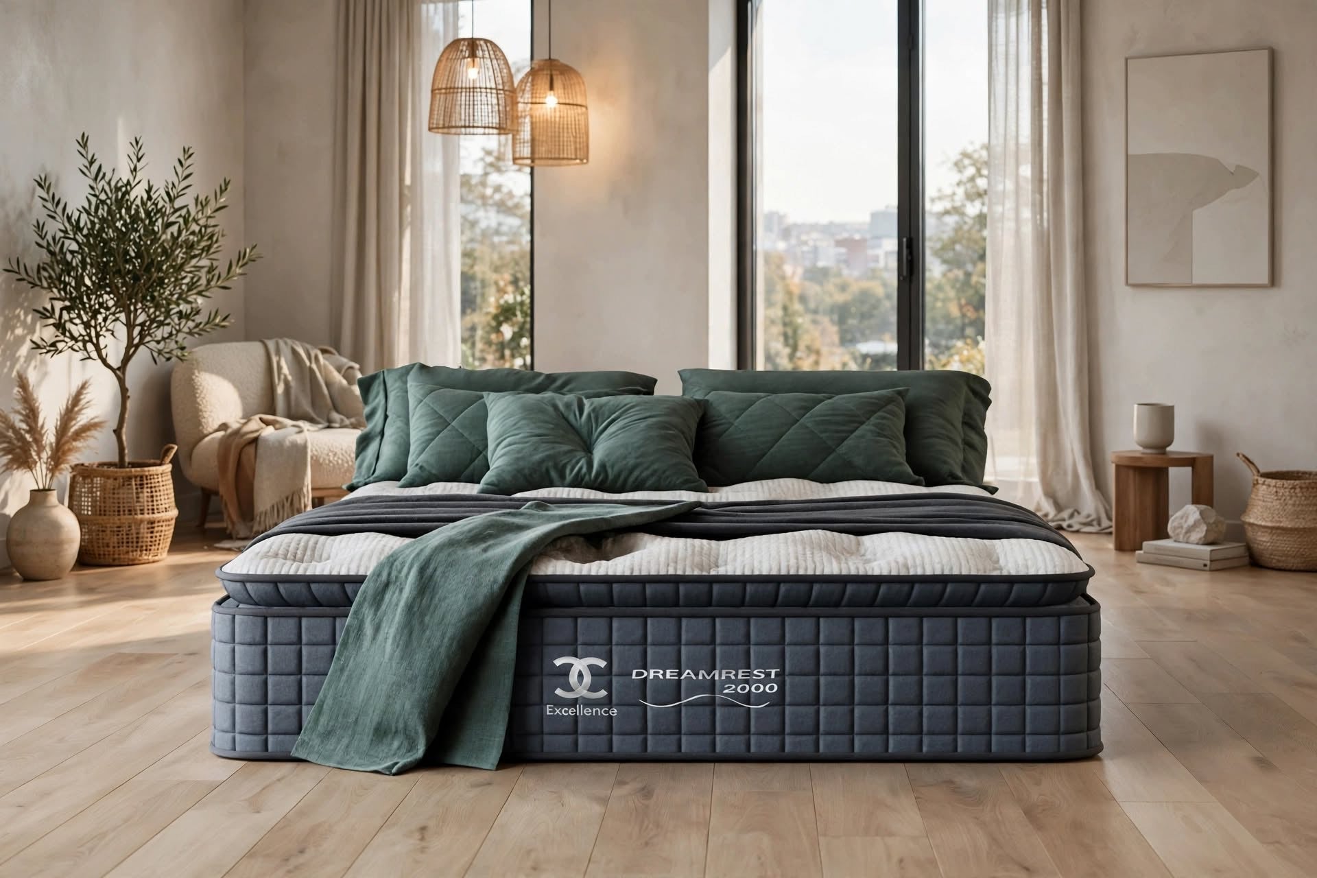 Dreamrest 2000 Pillow Top Mattress 7 layer cutaway showing polyfibre wavyfoam comfort foam core foam and 2000 pocket springs - St James Bed Centre Norfolk delivery