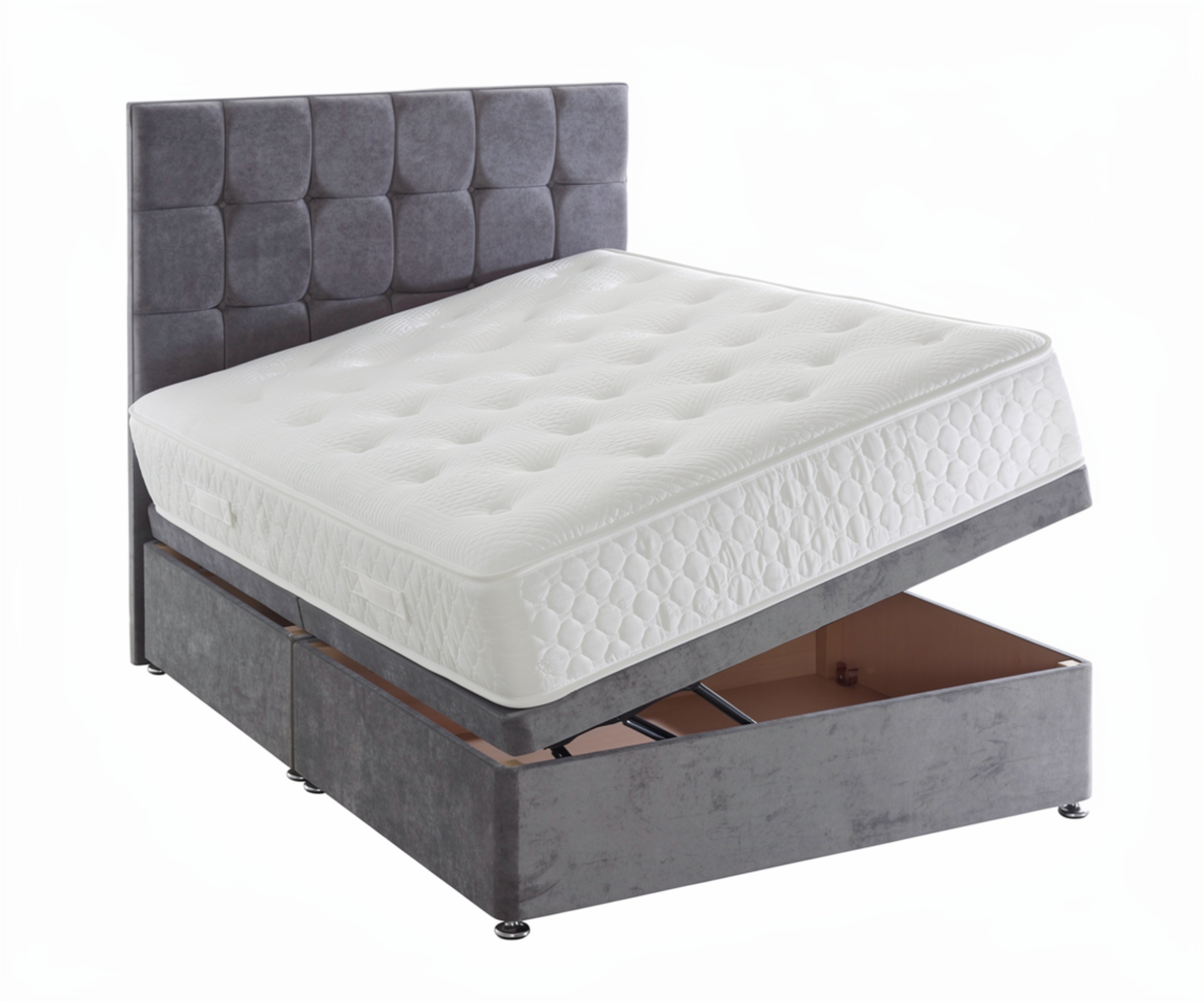 Harmony 1000 pocket sprung ottoman bed with side lift storage base and free headboard at St James Bed Centre King's Lynn PE30 1AP