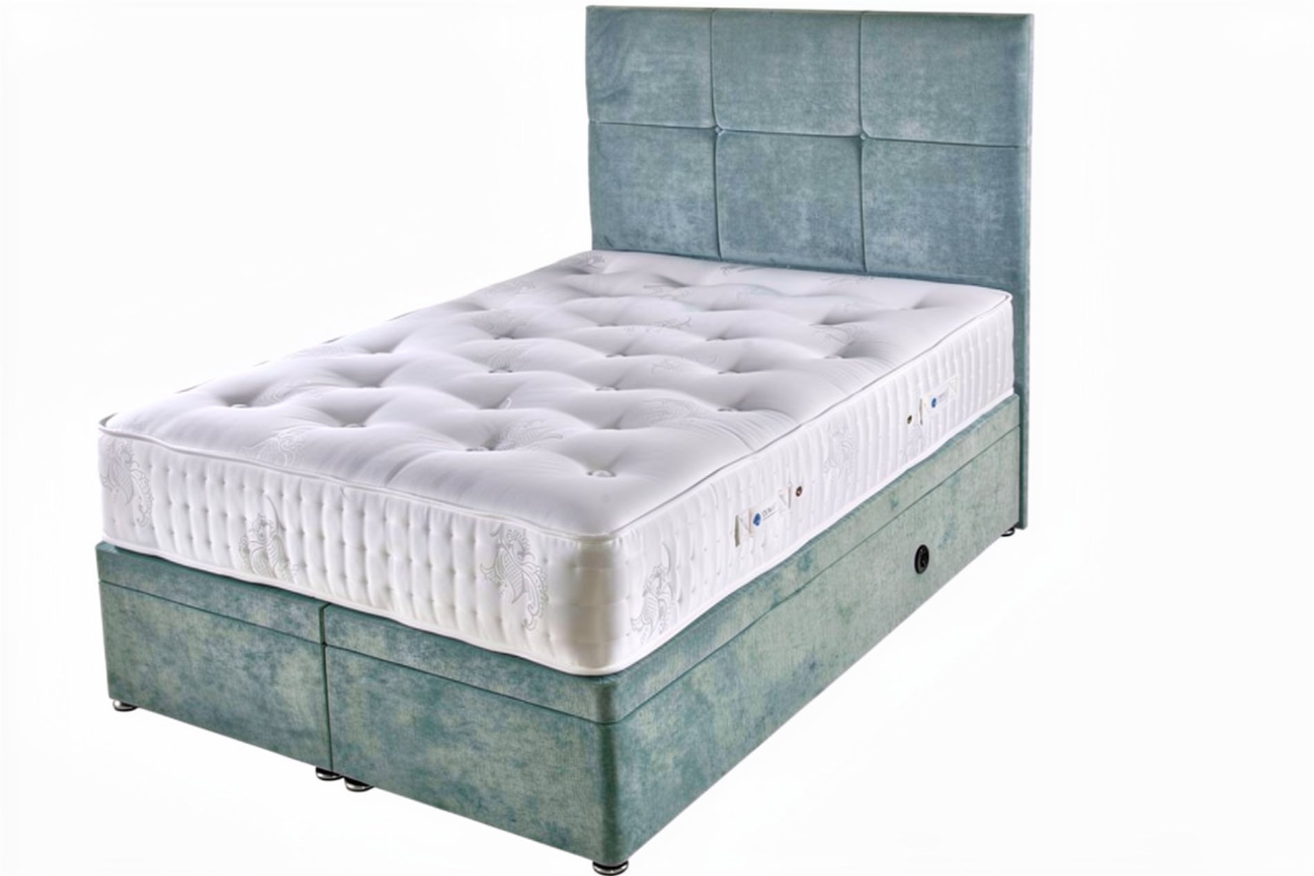 Knightbridge mattress and divan base with free strutted headboard at St James Bed Centre King's Lynn PE30 1AP