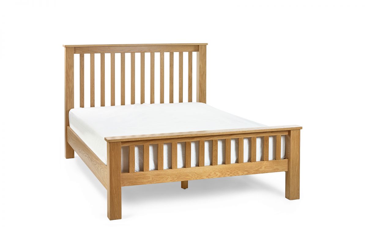 Mallory High Footend Bed crafted from solid oak, St James Beds