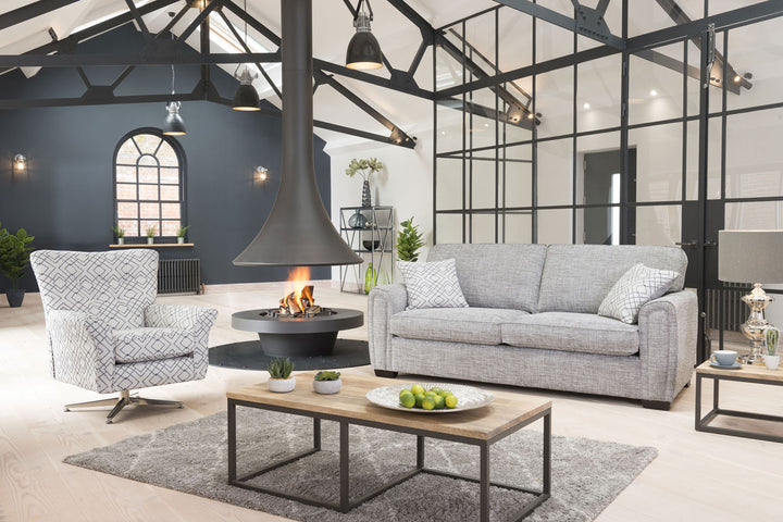 Memphis Sofa Bed Range in textured chenille, contemporary retro chic design, St James Beds King's Lynn