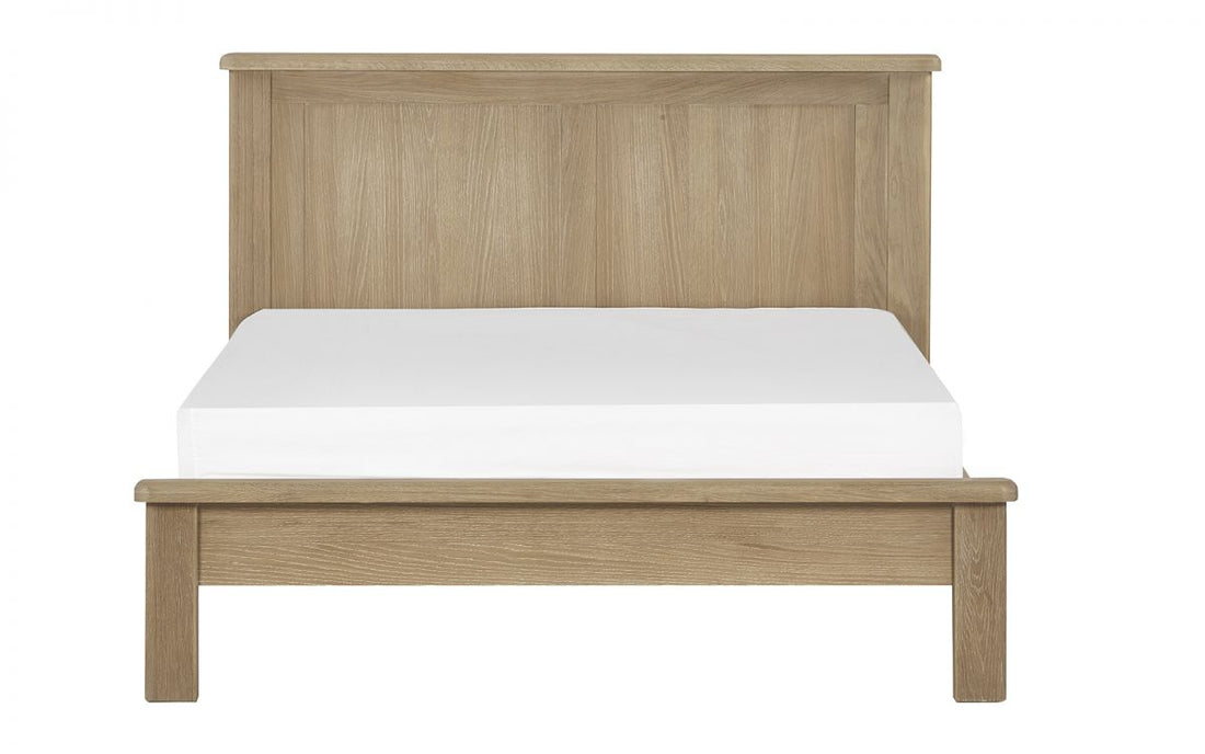 Memphis bed with panelled curved headboard and distinctive curved edging