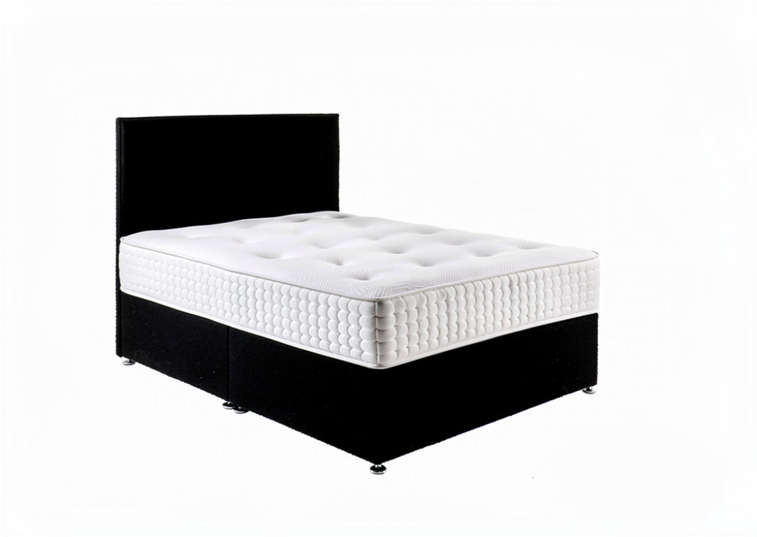 Natural 1000 pocket sprung mattress with platform top divan base and free strutted headboard at St James Bed Centre King's Lynn PE30 1AP