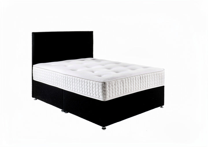 Natural 1000 pocket sprung mattress with platform top divan base and free strutted headboard at St James Bed Centre King's Lynn PE30 1AP