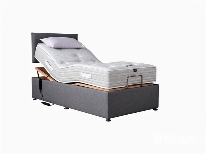 Natural 800 bed base showing 5-part platform and beech slat frame