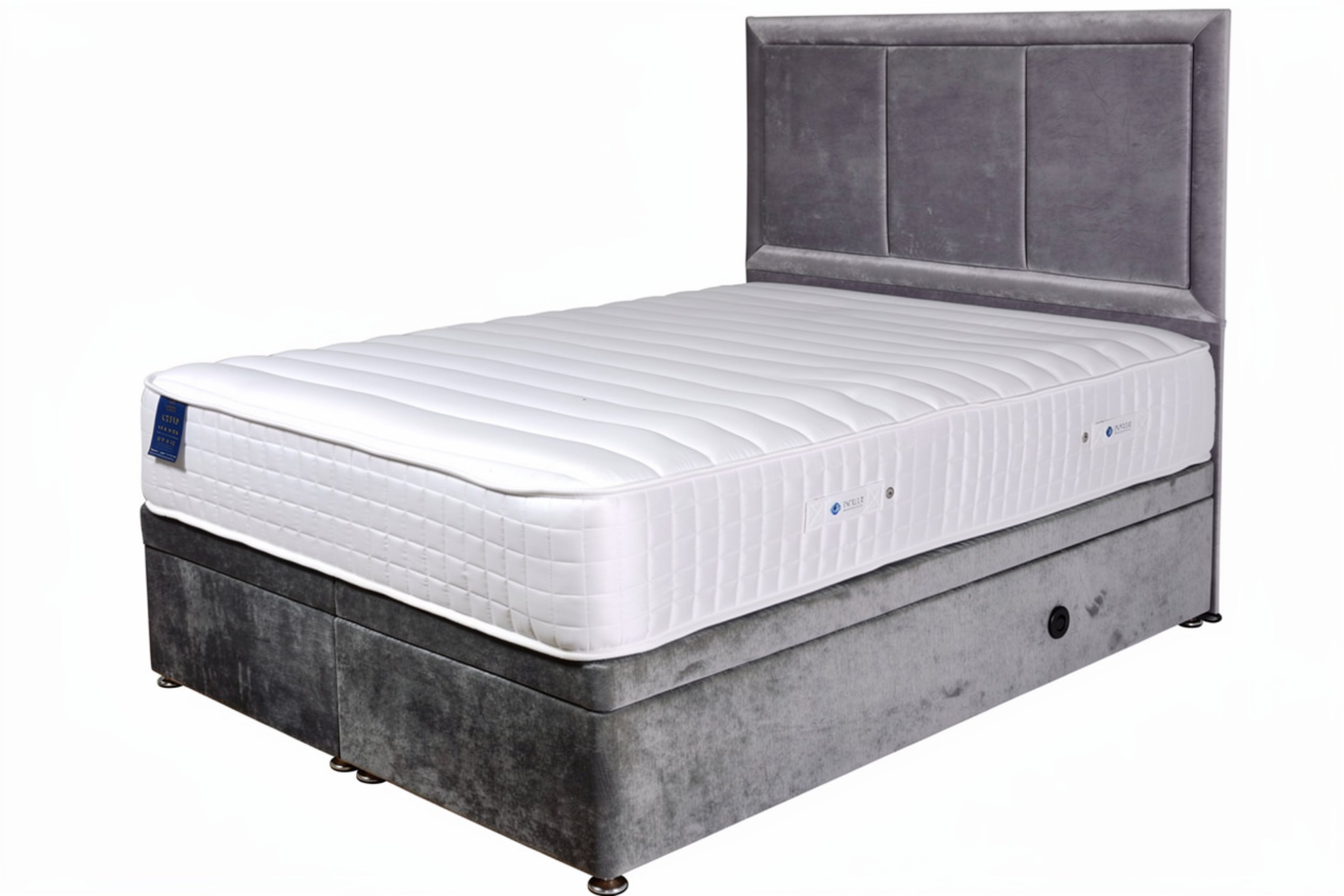 Anti-roll technology mattress with platinum polyester filling and reinforced edges