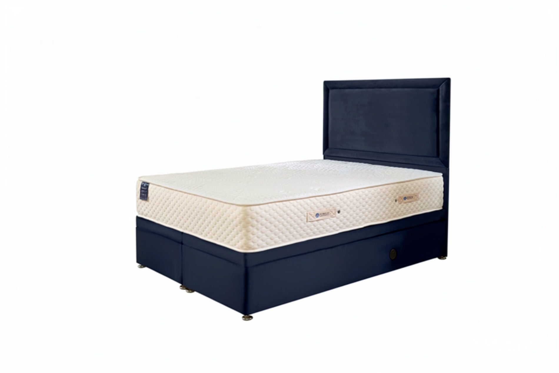 Piccadilly 1500 pocket sprung mattress with platform top divan base and free strutted headboard at St James Bed Centre King's Lynn PE30 1AP