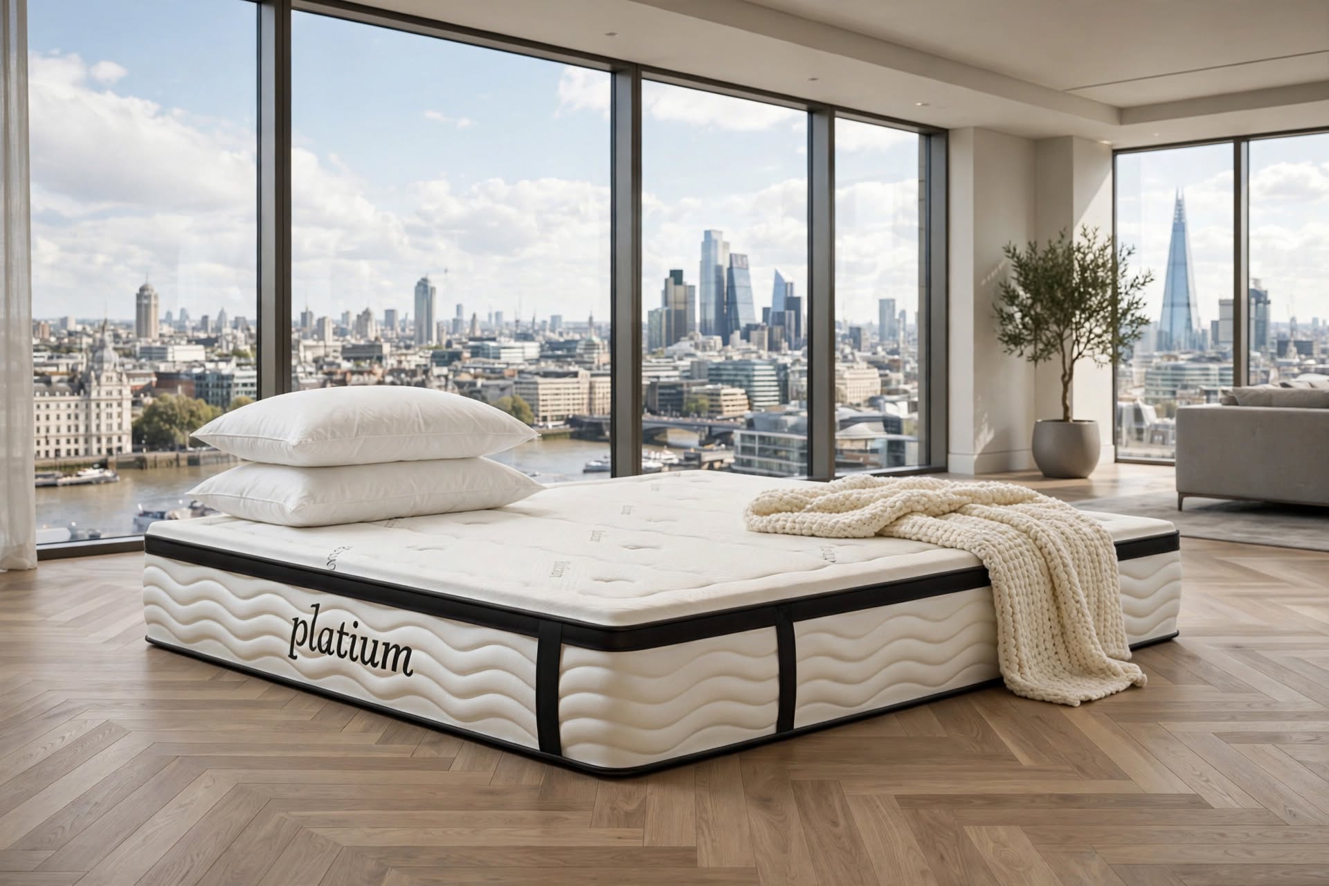 Platium mattress - wavy quilted side with black trim - St James Bed Centre