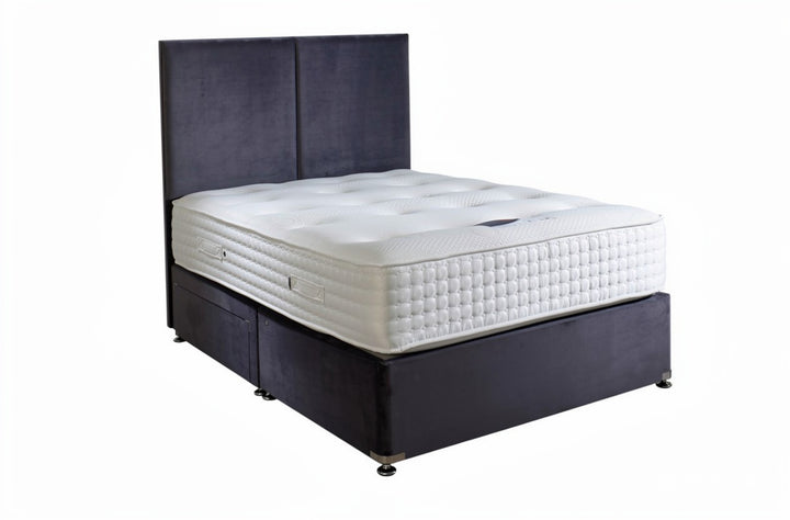 Premier Pocket 2000 extra firm tufted mattress with divan base at St James Bed Centre King's Lynn PE30 1AP, headboard sold separately