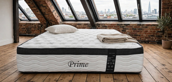Prime 3000 Mattress on Floor in Top Floor London Flat Bedroom Loft Conversion - Pocket Spring Gel Mattresses King's Lynn Norfolk