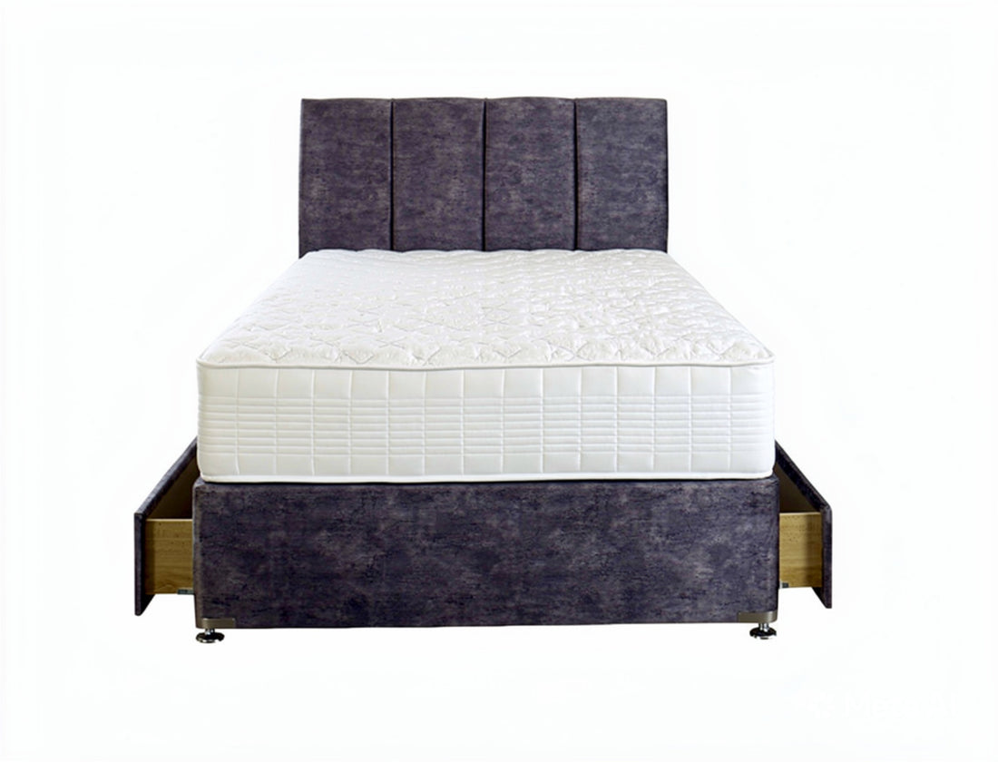 Sensacool 1500 pocket sprung gel mattress with 2 drawer divan base and free London headboard at St James Bed Centre King's Lynn PE30 1AP