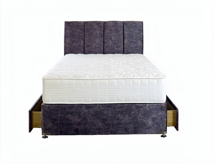 Sensacool 1500 pocket sprung gel mattress with 2 drawer divan base and free London headboard at St James Bed Centre King's Lynn PE30 1AP