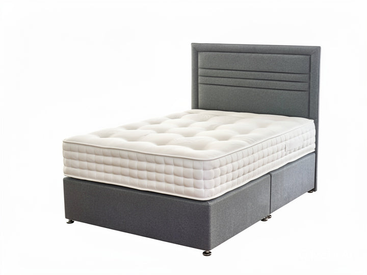2000 pocket sprung mattress dual sided with lambs wool tufting and hand side stitching