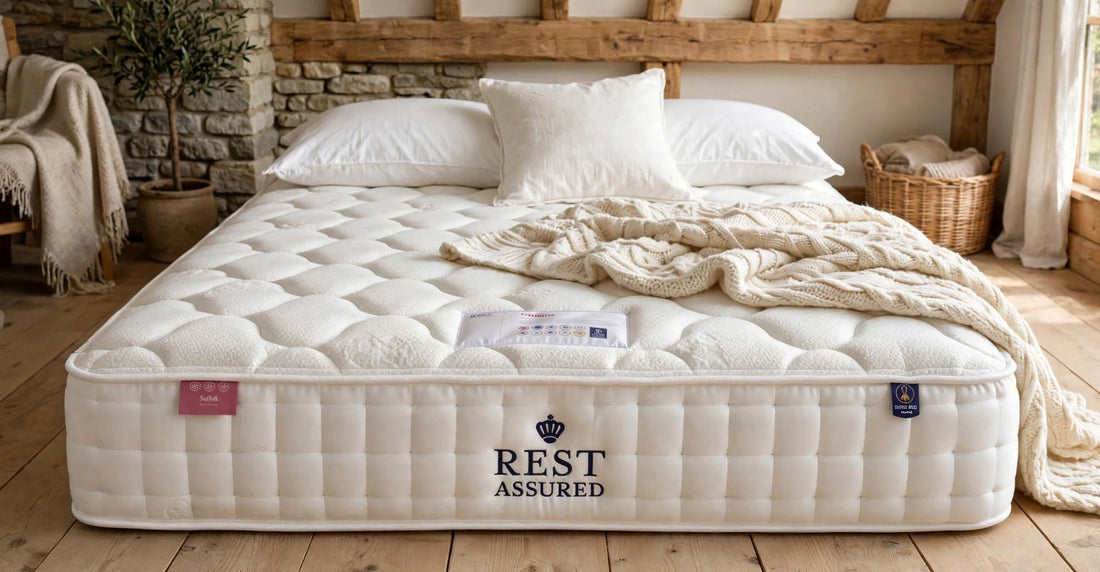 Suffolk Mattress by Rest Assured 2200 Pocket Springs Wool Filled Medium Feel - St James Bed Centre
