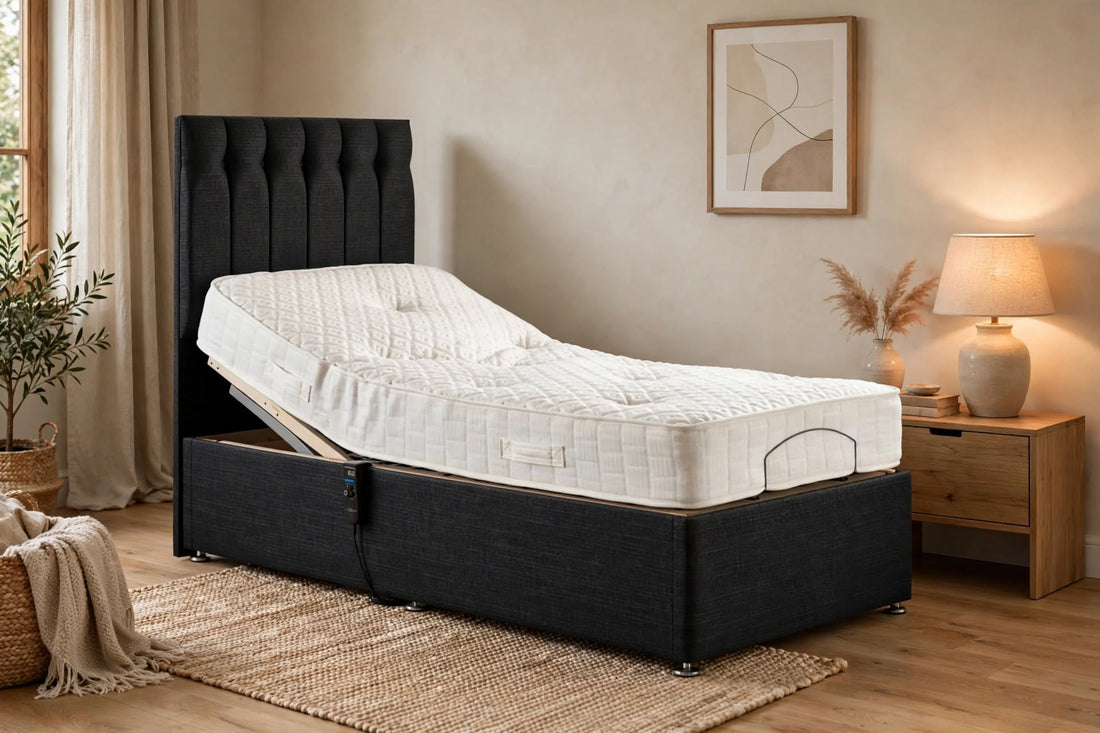 Zero Gravity adjustable bed with 1000 pocket mattress on white background - St James Bed Centre