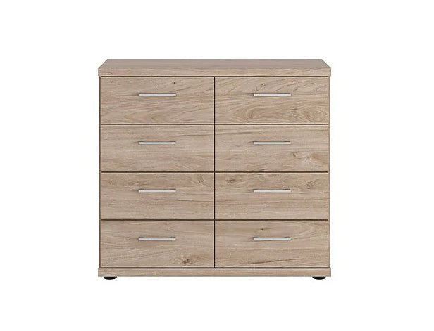 Dakar matching bedroom cabinets by St James Bed Centre featuring eight drawers and modern wood finish for bedroom storage.