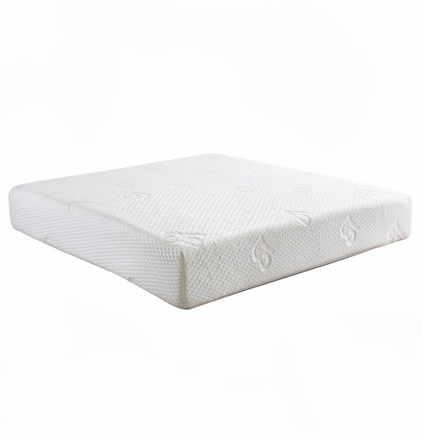 Silver memory foam mattress with medium/firm support from St James Bed Centre, showing plush surface and sleek design.