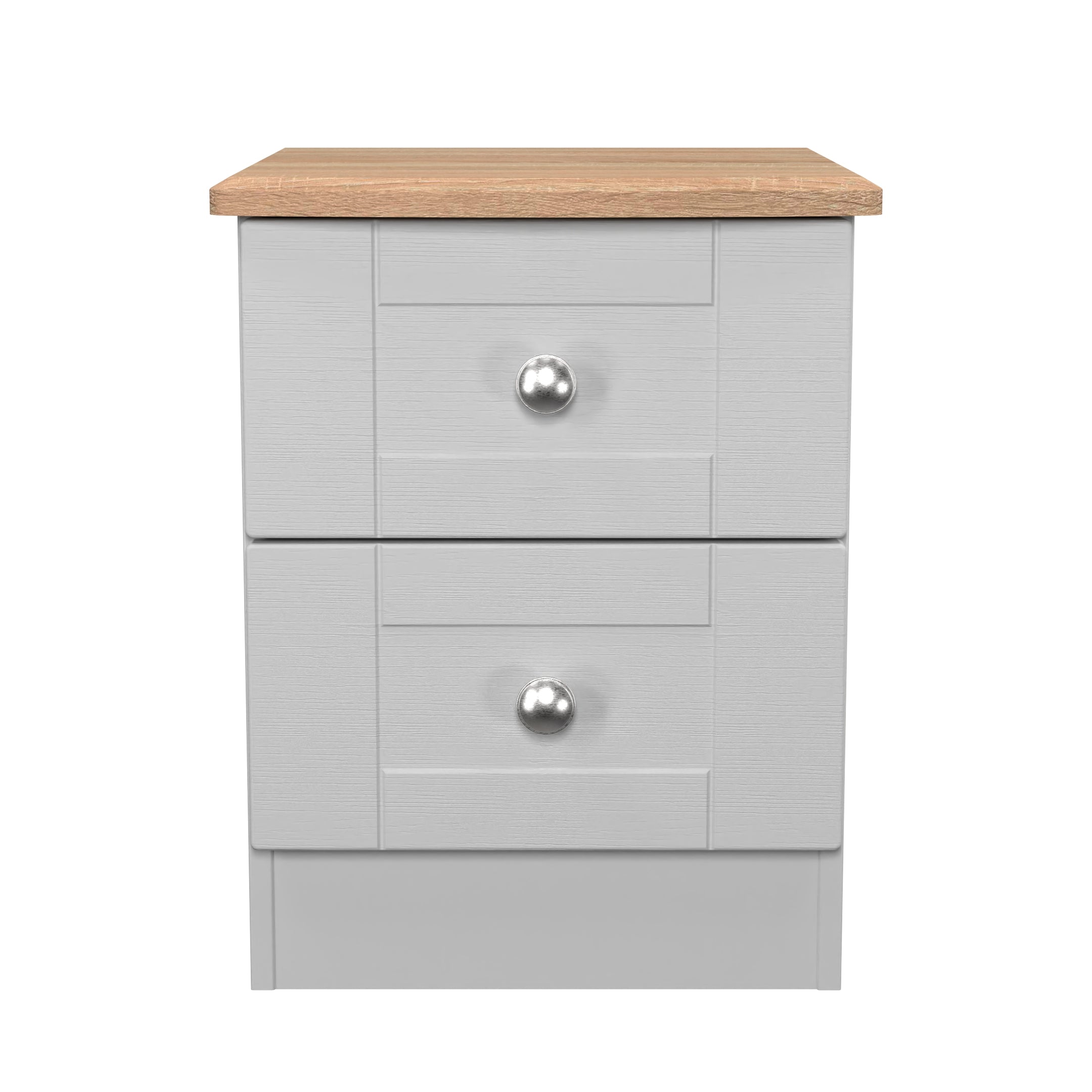 sussec low 2 drawer bedside cabinet in grey and oak top st james bed centre kings lynn