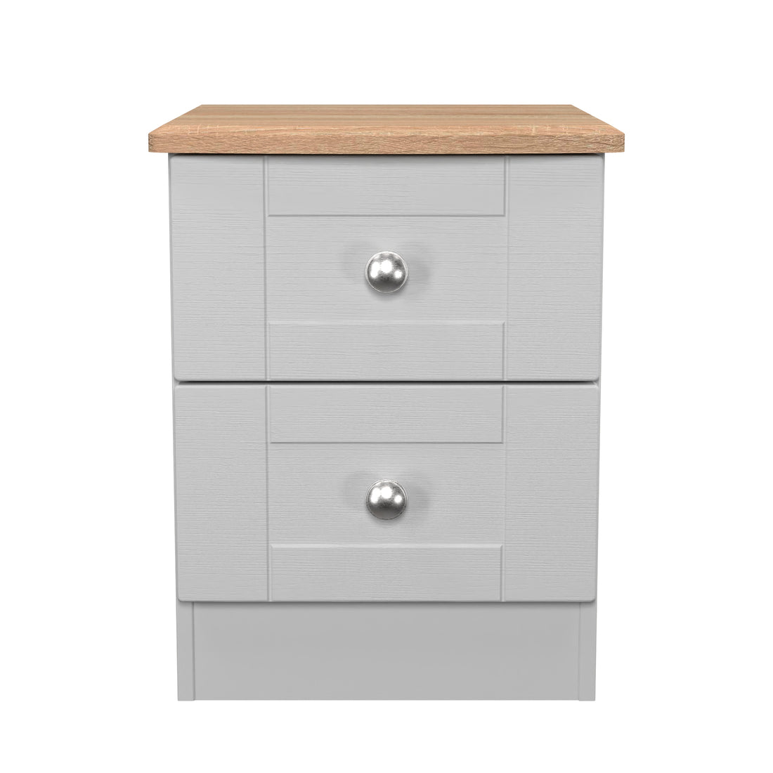sussec low 2 drawer bedside cabinet in grey and oak top st james bed centre kings lynn