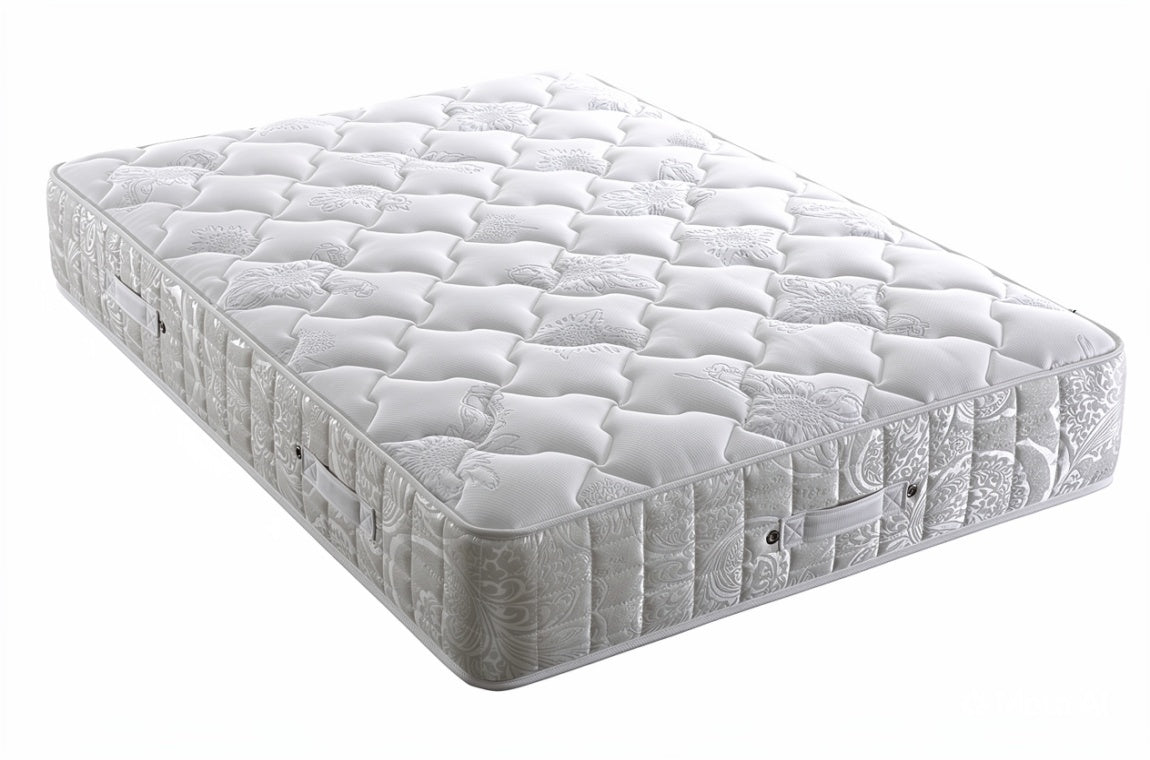 Vermont 1000 Pocket Spring Mattress by St James Bed Centre showcasing a plush, medium-feel mattress with a soft fabric cover.
